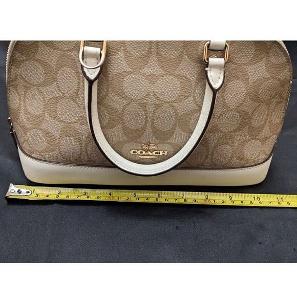 Coach‎ Mini Sierra Satchel In Signature Canvas Gold Light Khaki Chalk - Picture 9 of 9
